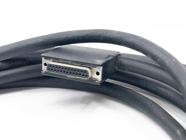 IBM 22F0152 cable — DB25 female connector end close-up showing 25-pin socket and metal shell