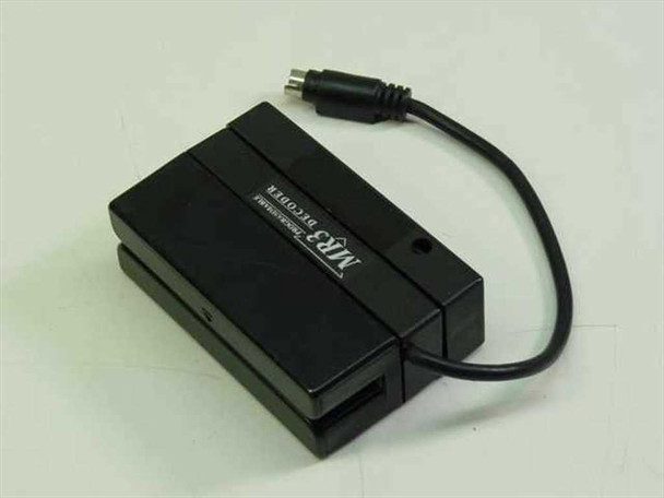 MR3 Programmable Decoder card reader – bottom-front angled view showing magnetic stripe slot and mini-DIN connector