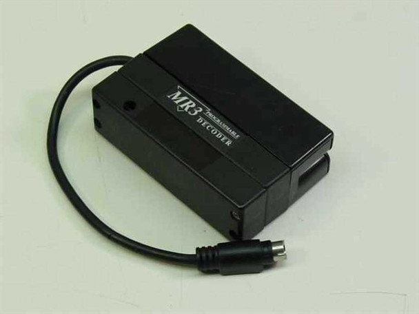 MR3 Programmable Decoder magnetic stripe card reader – top-front angled view showing label and attached cable