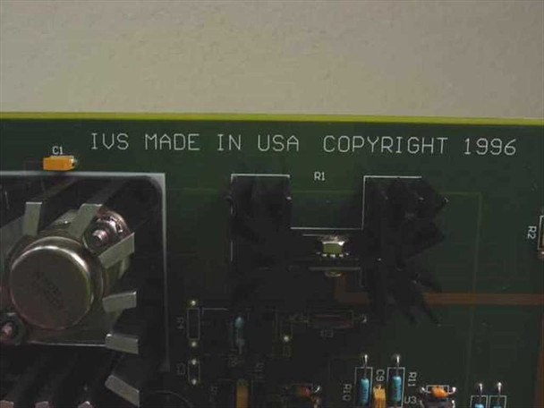 IVS PCB close-up showing silkscreen text: IVS MADE IN USA COPYRIGHT 1996