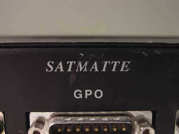 Vasgo LTD Satmatte – close-up of rear panel label showing SATMATTE and GPO DB15 connector