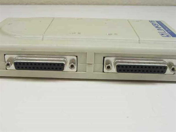 Linksys PASB421 — end view showing two DB25 female parallel ports side by side