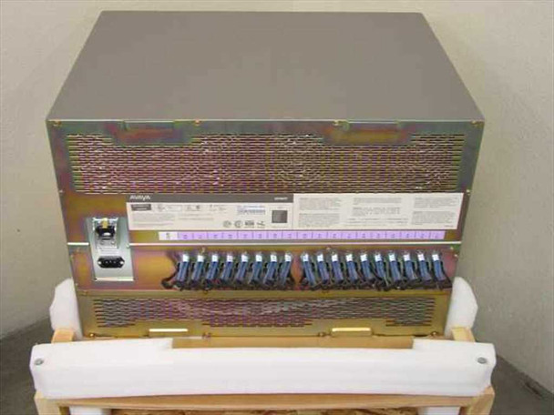 Avaya 102925 Definity ECS Carrier Cabinet – rear view showing ventilation grille, power inlet, and rows of 50-pin Amphenol connectors