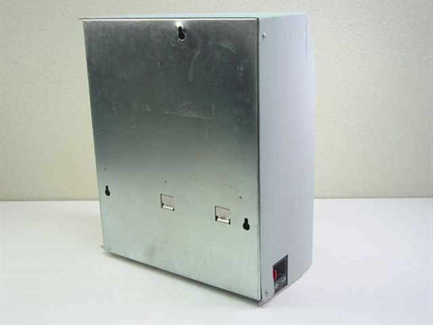 Norstar NT8B70AH-93 StarTalk voice mail system — rear metal enclosure showing two RJ connector cutouts and power switch at lower right