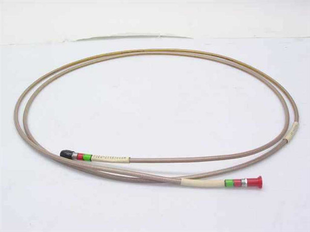 RG-400/U 7-foot SMA coaxial cable coiled on white background showing full length with both SMA connectors and color-coded bands