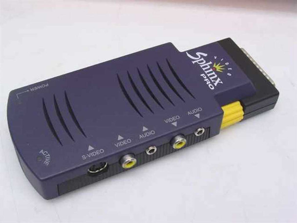 FutureTel Video Sphinx Pro purple external capture unit — front and side view showing S-Video, composite, and audio inputs