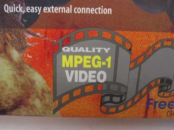 FutureTel Video Sphinx Pro retail box detail — Quality MPEG-1 Video badge and quick external connection text