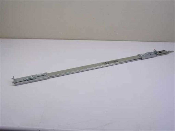 HP J1527A Slide Kit – full-length inner slide rail member, top view showing mounting slots and clips
