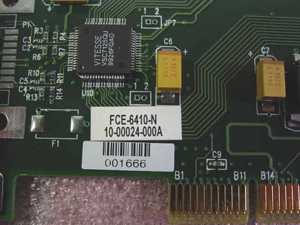 JNI FCE-6410-N PCB label closeup showing model FCE-6410-N, part number 10-00024-000A, and barcode