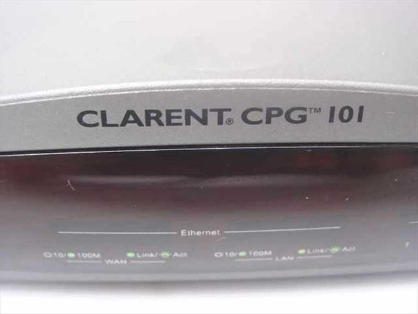 Clarent CPG 101 — front panel close-up showing CPG 101 model name and WAN/LAN Ethernet indicator labels