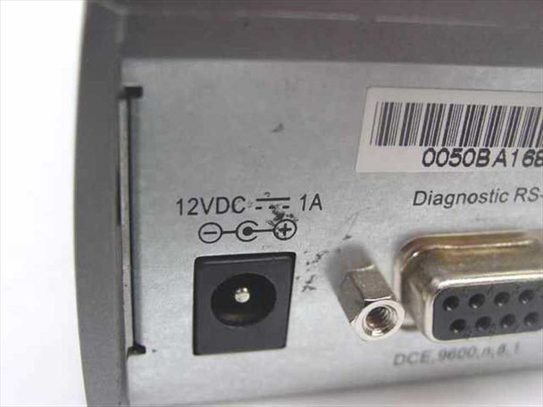 Clarent CPG 101 — rear panel close-up showing 12VDC 1A power input jack, Diagnostic RS-232 port, and DCE 9600 label