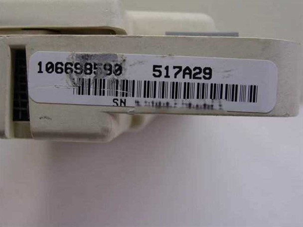 Avaya 408 GS/LS-MLX module — close-up of label showing part number 106698590 and model code 517A29 with barcode