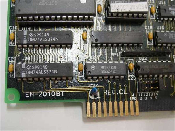 Danpex EN-2010BT close-up of PCB markings — EN-2010BT silkscreen, Rev. CL, DM74ALS374N and MCT4F32N logic ICs visible
