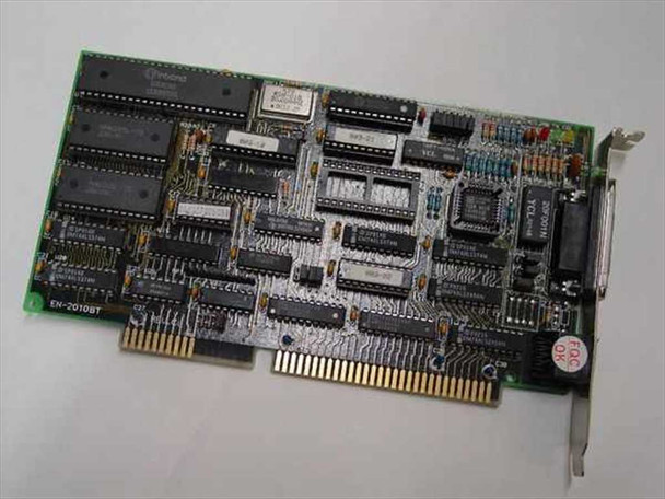 Danpex EN-2010BT 16-bit ISA Ethernet network card — top component side showing Winbond W89C90 chipset and ISA edge connector