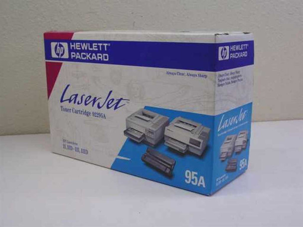 HP 92295A LaserJet toner cartridge 95A original HP Hewlett-Packard box front showing compatibility with LaserJet II IID III IIID