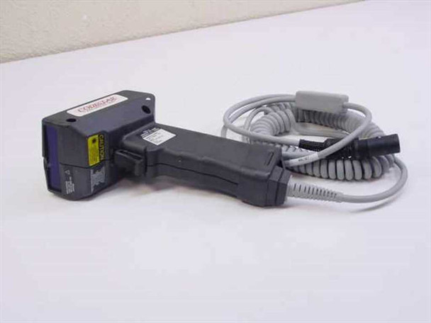 PSC Codestar 5317HP30F636 ESD Ground Hog barcode scanner – right-side view showing scan head and coiled AT cable
