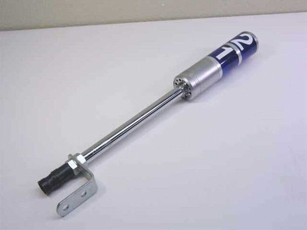 Patlite STF-V Signal Tower flashing light module – full side view showing chrome tower body, blue cap, and round multi-pin base connector
