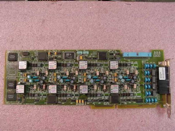 Clarent WTI-8 Analog Port Card – full board view showing 8-port analog interface circuitry on pink anti-static foam