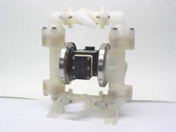 Ryan Herco Airgo 6220 double diaphragm pump — rear/opposite side view showing fluid port fittings and stainless center section