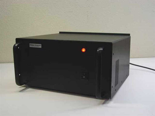 General Technology International HD-244.8-A power supply — front view showing black chassis, power indicator LED, and rocker switch