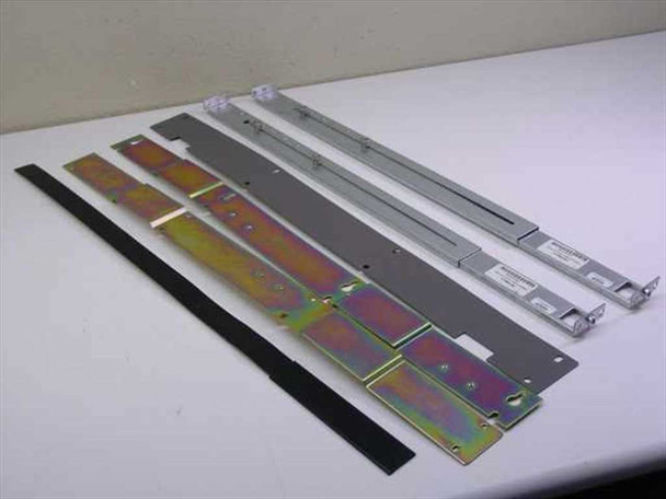 Compaq RAIL00-001 J2074 server rack rail kit — full component set laid out including slide rails and mounting brackets
