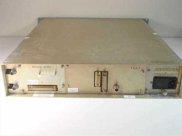 Fairchild SM2900 SM290 satellite modem rear panel showing RS422 interface connector, D-sub connectors, and IEC AC power inlet