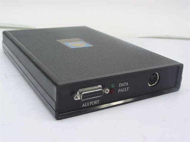 Tutankhamon MB400 Repeater – side view showing AUI DB15 port, Data and Fault LED indicators, and round DIN power connector