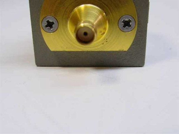 HP Format 1C coaxial switch – end-on view of SMA-F gold connector port set in machined aluminum housing