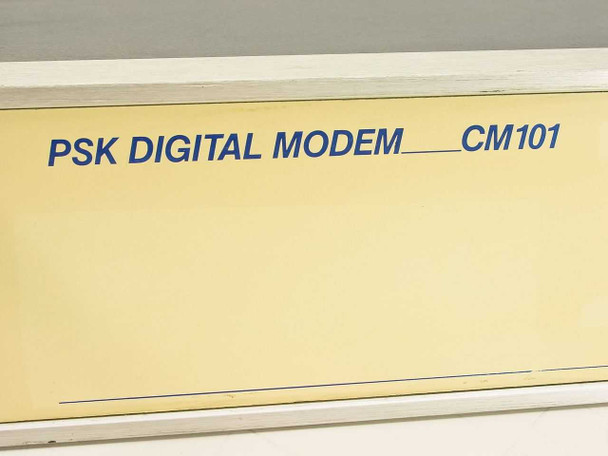 ComStream CM101 front panel close-up showing PSK Digital Modem model name label