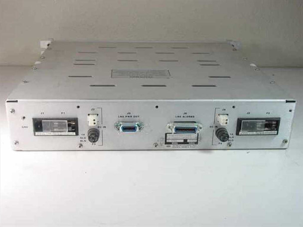 Scientific Atlanta 8761 LNA Power Supply – rear panel view showing LNA PWR OUT connector (J5), LNA ALARMS connector (J6), DC IN connectors (J3, J4), and fuse holders