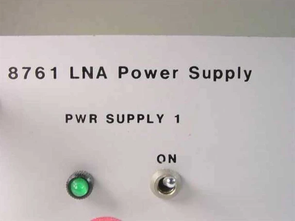 Scientific Atlanta 8761 LNA Power Supply – front panel closeup of PWR SUPPLY 1 section showing green indicator LED and ON toggle switch