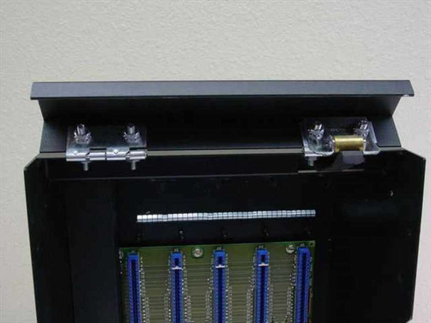 Square D SY/Max Class 8030 RRK-100 PLC Rack Assembly — top close-up showing lid latches and backplane connector strip
