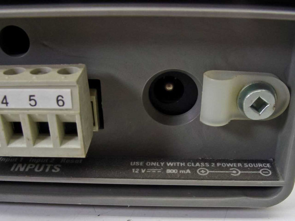 TSB International CC3-6-2400-NA – closeup of DC power jack and label reading 12V 800mA Class 2 Power Source