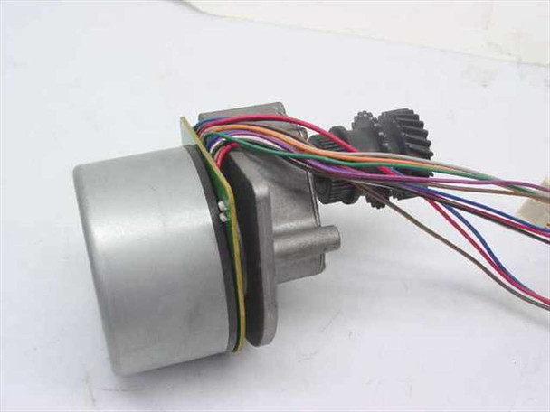 Stepper motor BLG-4320-BA — side view showing aluminum motor housing and attached gear train