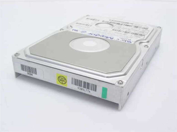 Maxtor 90432D3 4.3GB IDE hard drive – side view showing drive rails and inventory barcode labels