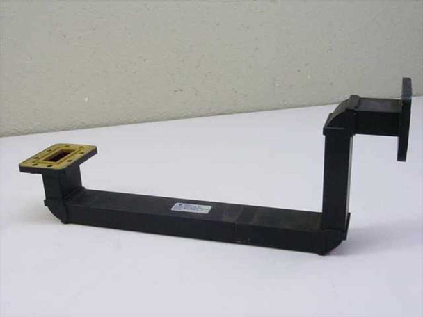 Neico Microwave 20481-1 WR62 offset waveguide assembly – left side view showing vertical port opening upward and horizontal arm