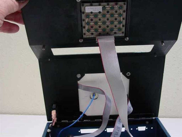 Moon Lander II interior rear view showing head fixture PCB mounted at top with ribbon cable routing and blue wire harness
