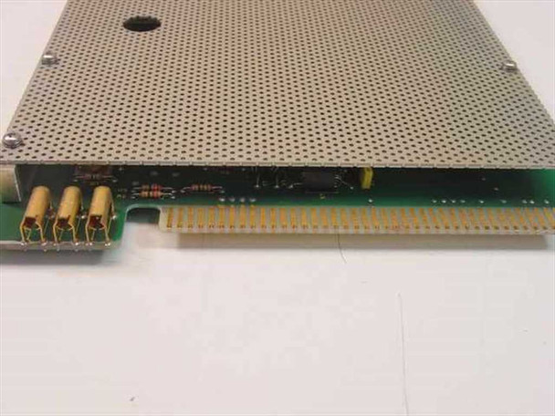 Fairchild SM220 98CDP1033-X000 modulator card – edge view showing gold card edge connector fingers and perforated shield