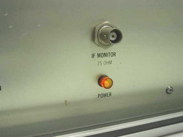 Scientific Atlanta 7500 Video Receiver — close-up of IF Monitor 75 Ohm BNC connector and illuminated orange Power indicator lamp