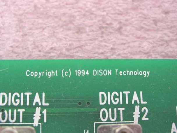 Close-up of Copyright 1994 Dison Technology silkscreen near Digital Out #1 and Digital Out #2 connector positions