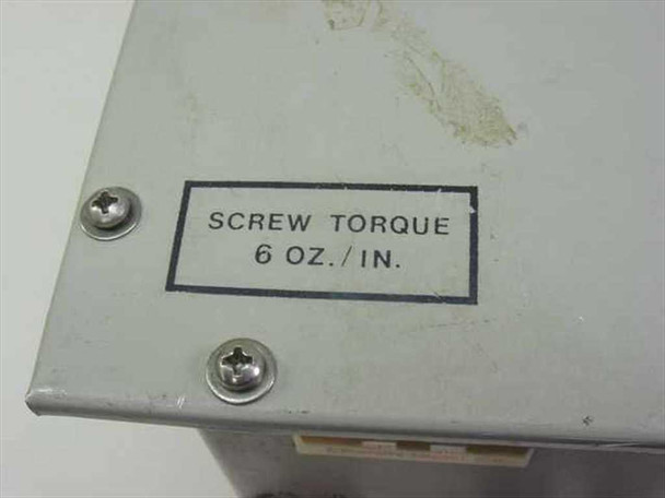 Avantek ASAT-1214-002 – close-up of enclosure top showing screw torque specification label reading 6 oz/in