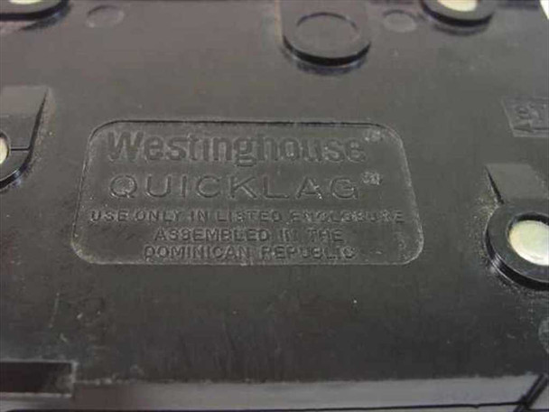 Westinghouse Quicklag embossed logo on bottom of MJ-2239 circuit breaker – Assembled in Dominican Republic