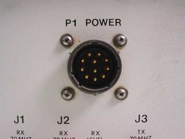SSE Technologies ASAT-1214-1205 – panel detail showing P1 Power circular connector and J1, J2, J3 port labels at 70 MHz