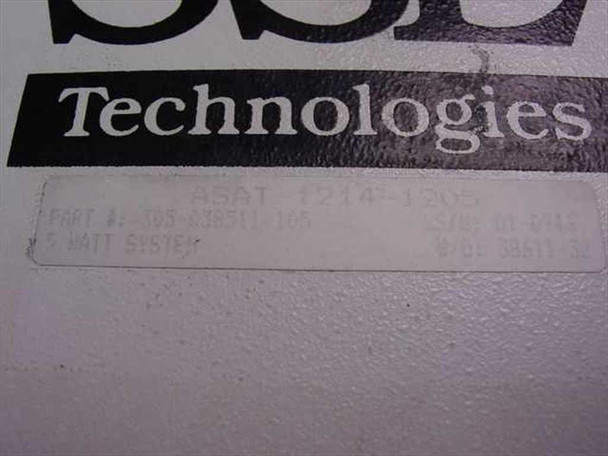 SSE Technologies ASAT-1214-1205 – close-up of data plate confirming model ASAT-1214-1205, Part No. 305-038511-105, 5 Watt System designation