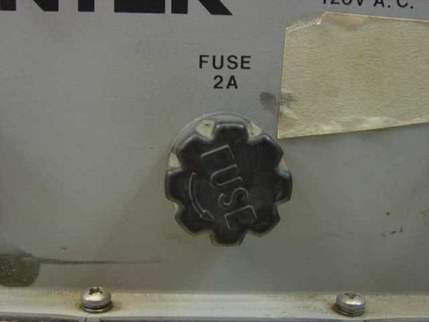 Avantek PS-110-004 fuse holder closeup — knurled fuse cap labeled FUSE 2A on front panel