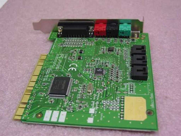 Creative Labs CT5803 PCI sound card rear PCB view showing ES1373 main chip and IDE header connectors