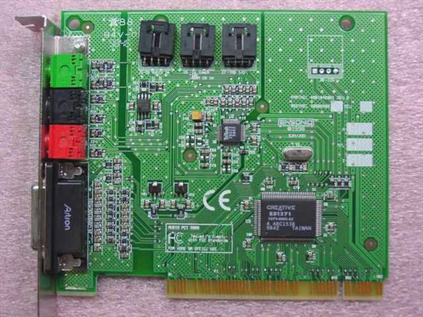 Ensoniq AudioPCI ES1371 PCI sound card – top-down PCB view showing Creative ES1371 main chip and internal headers