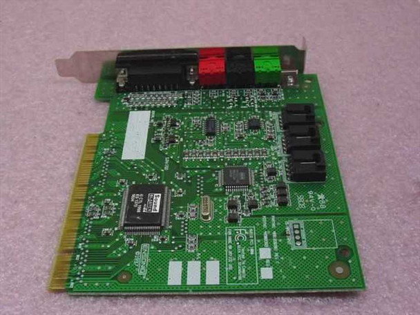 Creative Labs ES1370 AudioPCI sound card — reverse PCB side showing Ensoniq chip and PCI edge connector
