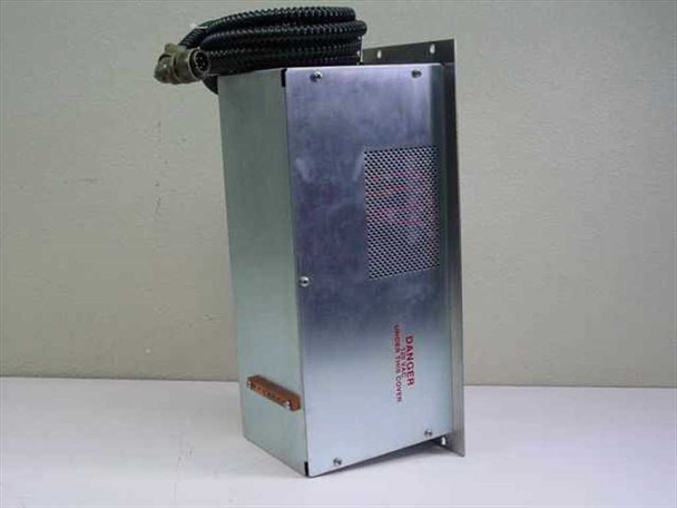 IVS IVS200 AC Control Module – right-side view showing ventilation perforations, rack-mount ears, DANGER 120 VAC warning label, and coiled input cable at top