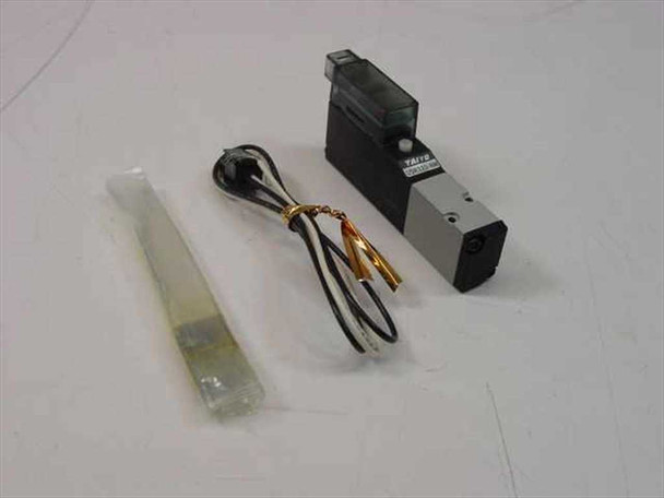 Taiyo USR320-NM 24V DC solenoid valve shown with wiring leads and spare seal strip in plastic bag